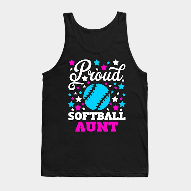 Proud Softball Aunt Tank Top by teevisionshop